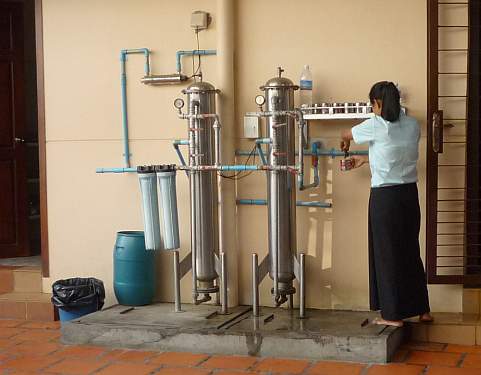 Water purification mechanism at a school